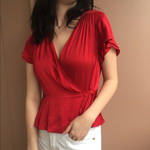 Red Wrap Top